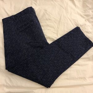 Gap Skinny crop navy printed pant sz 14